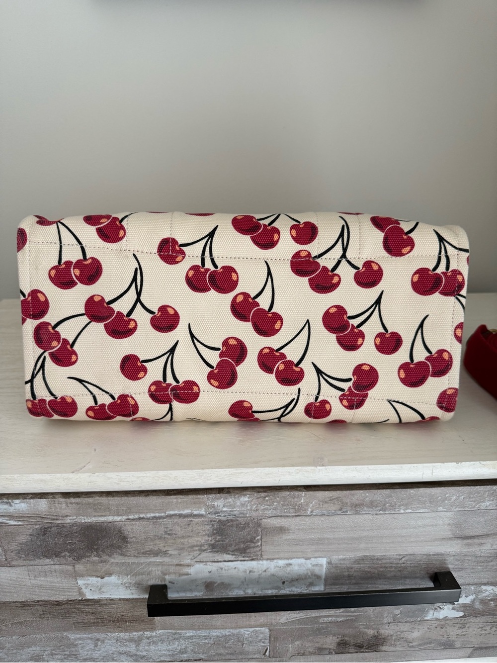 Coach Cherry-Print Canvas Tote - Red/Cream - Picture 5 of 6